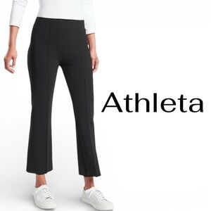 Athleta Mercurial Flattering High Rise Crop Flare Pull On Pants in Black Size 4
